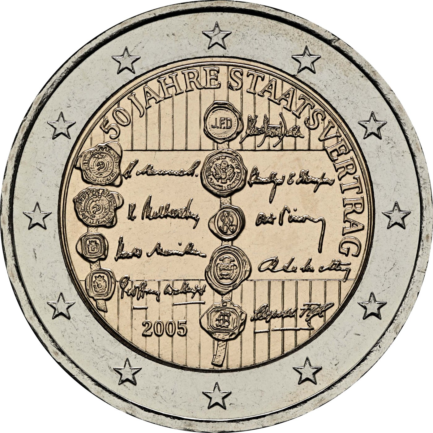 Austria 2005 – 50 years State Treaty · 2 Euro commemorative coin Reverse