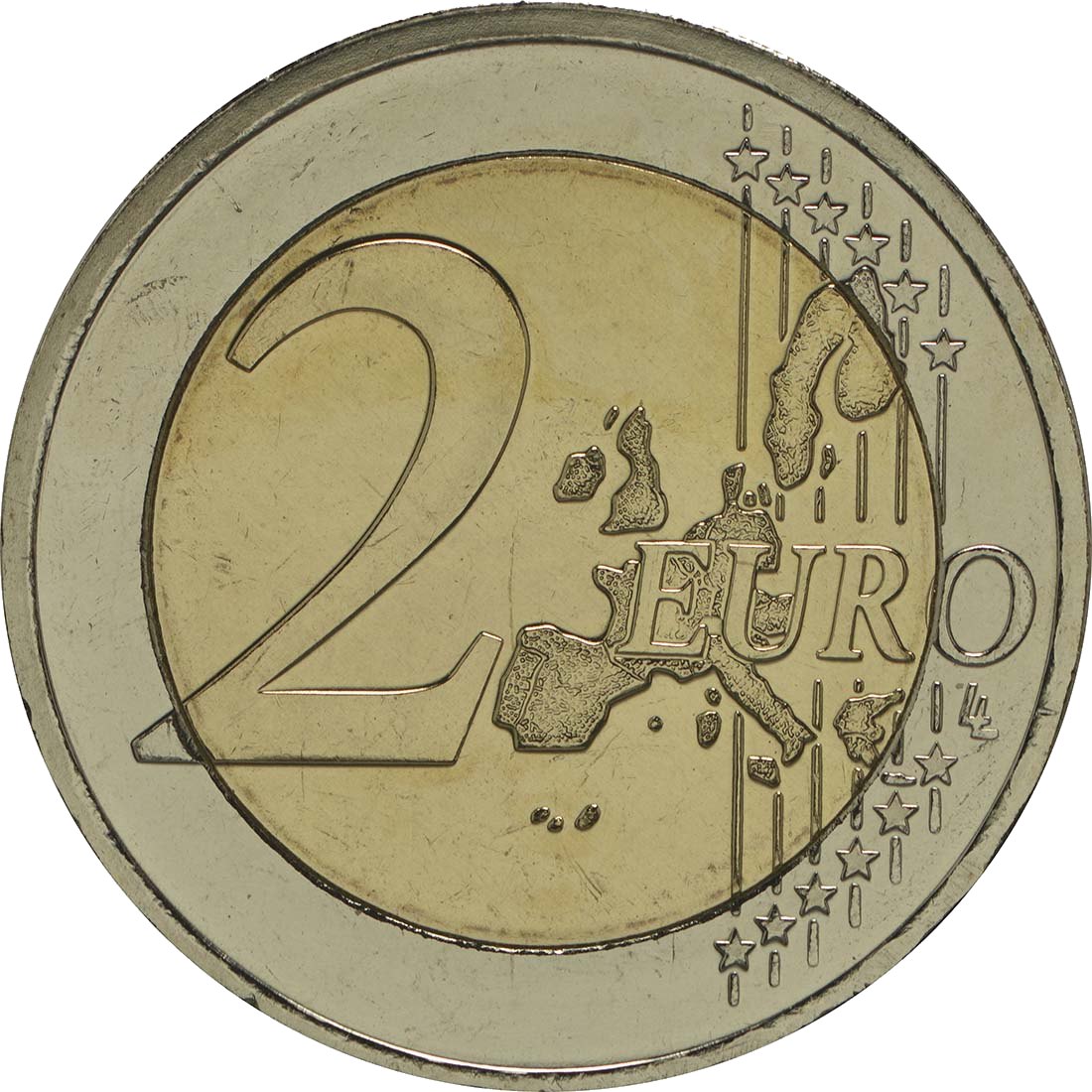 Италия 2005 – 1 година Европейска конституция · Възпоменателна монета от 2 евро Аверс