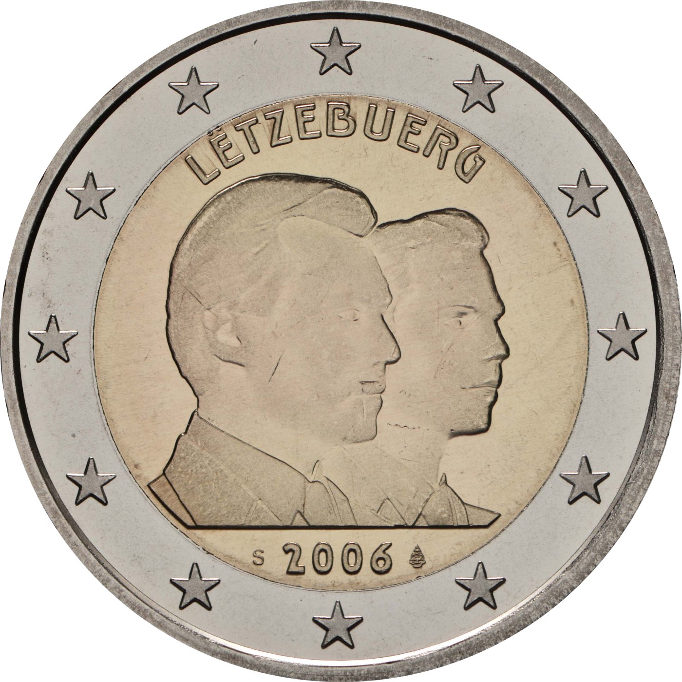 Luxemburg 2006 – Groothertogen Henri en Guillaume · 2-euroherdenkingsmunt Keerzijde