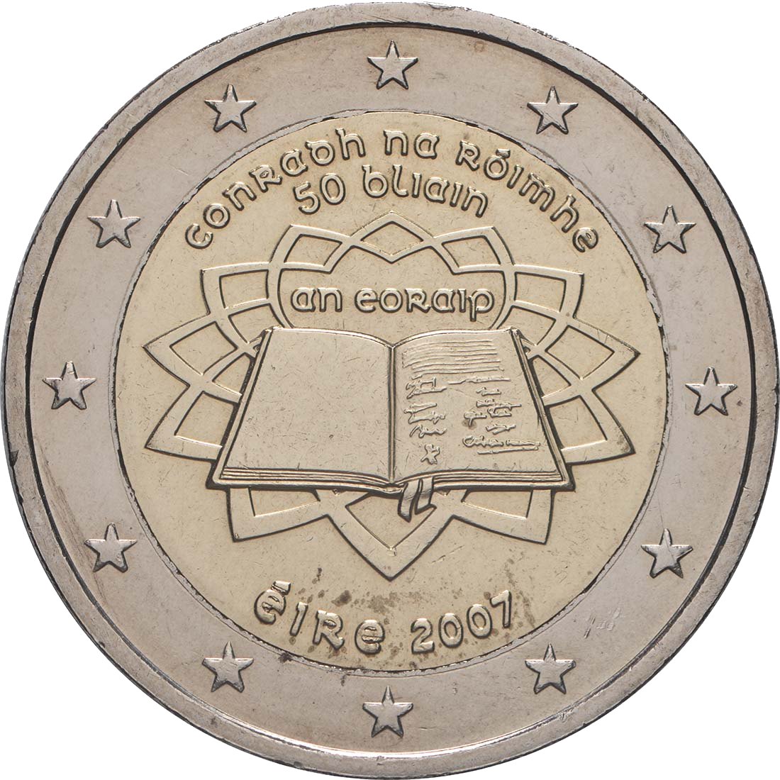 Irlande 2007 – 50 ans des traités de Rome · Pièce commémorative de 2 euros Revers