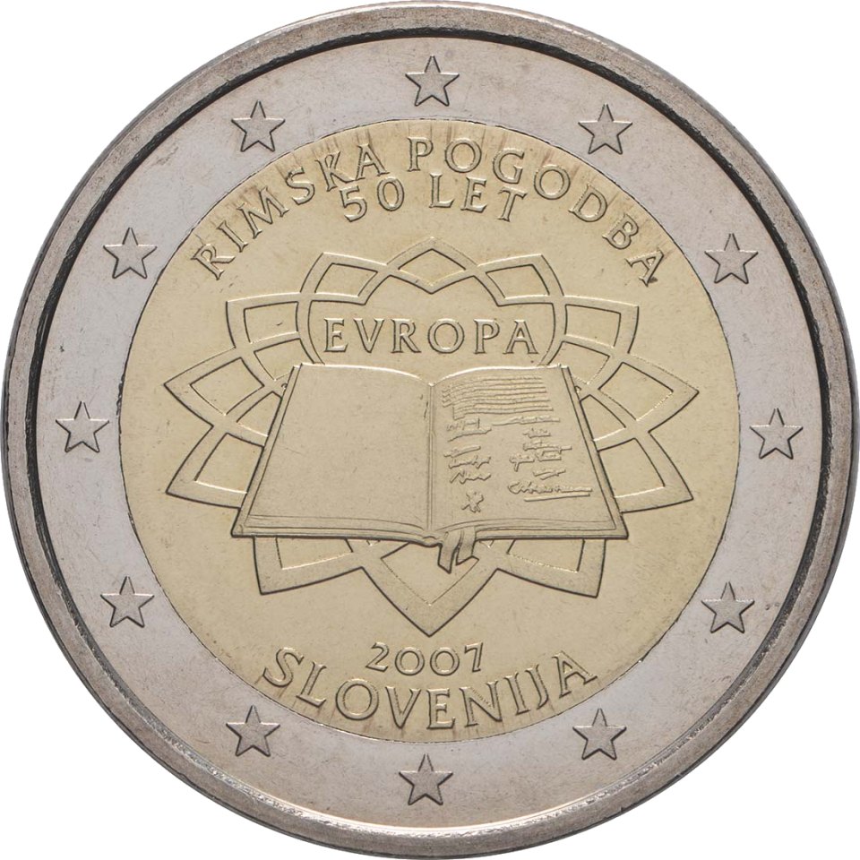 2-Euro-Münze Slowenien 2007: 50 Jahre Römische Verträge