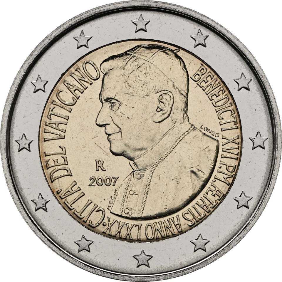 Vatikan 2007 80. Geb. Papst Benedikt XVI – Rückseite