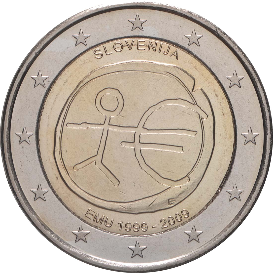 Словения 2009 – 10 години ИПС · Възпоменателна монета от 2 евро Реверс