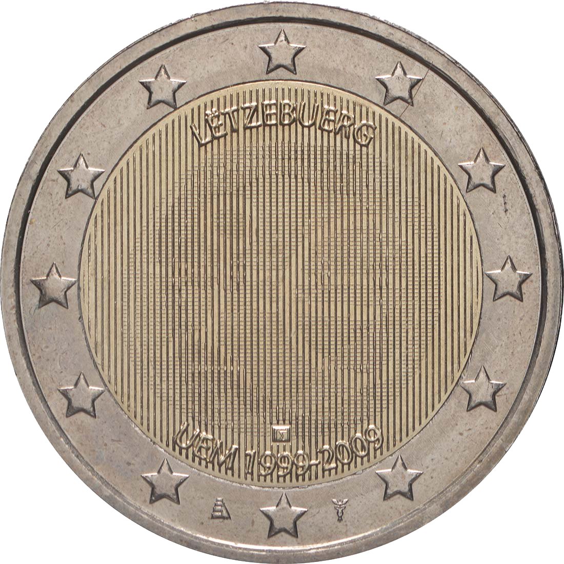 Люксембург 2009 – 10 години ИПС · Възпоменателна монета от 2 евро Реверс