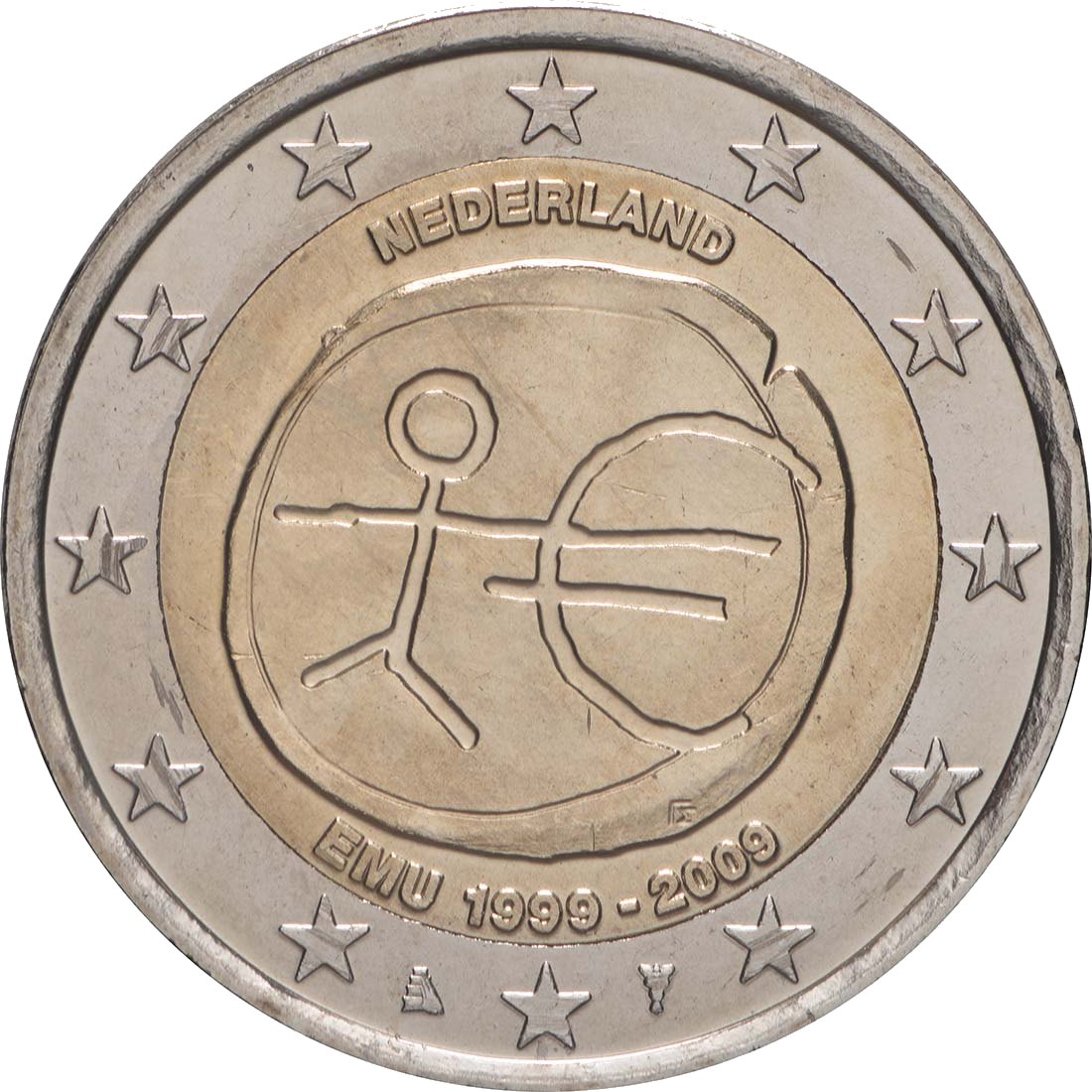 Нидерландия 2009 – 10 години ИПС · Възпоменателна монета от 2 евро Реверс