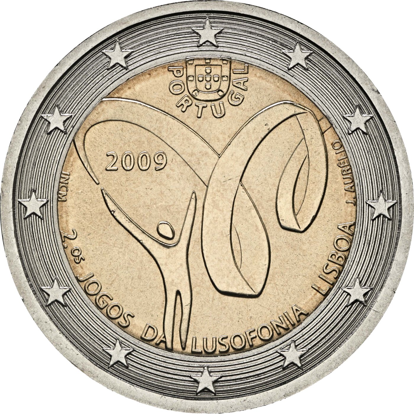 Portogallo 2009 – 2º Giochi della Lusofonia · Moneta commemorativa da 2 euro Verso