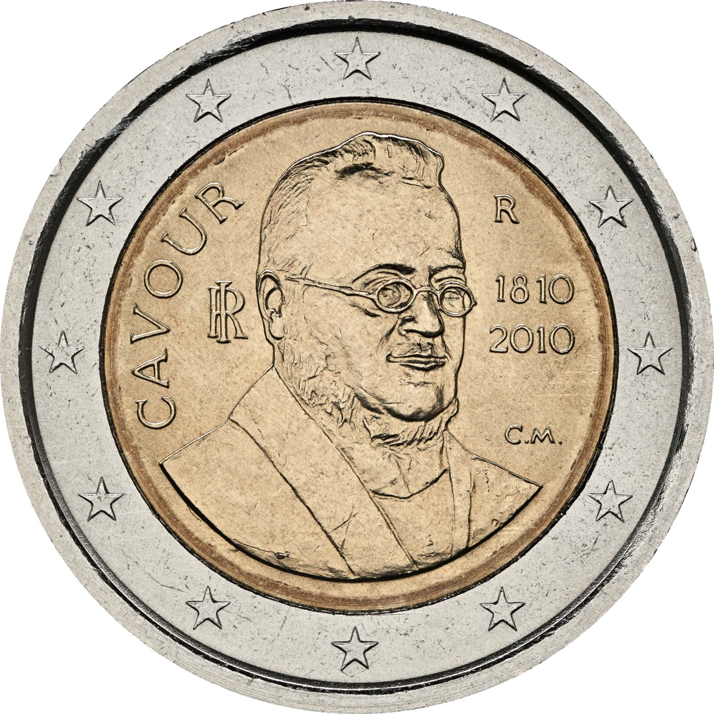 Italy 2010 – 200th birthday of Camillo Benso di Cavour · 2 Euro commemorative coin Reverse