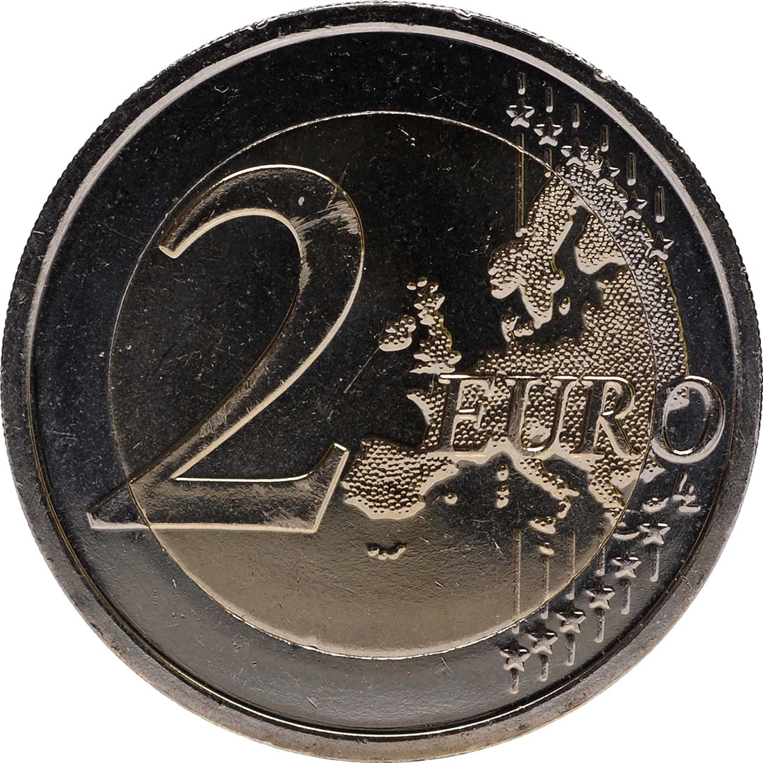 Словакия 2012 – 10 години евробанкноти и евромонети · Възпоменателна монета от 2 евро Аверс