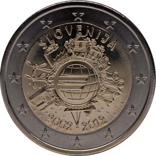 Eslovénia 2012 – 10 anos de numerário em euros