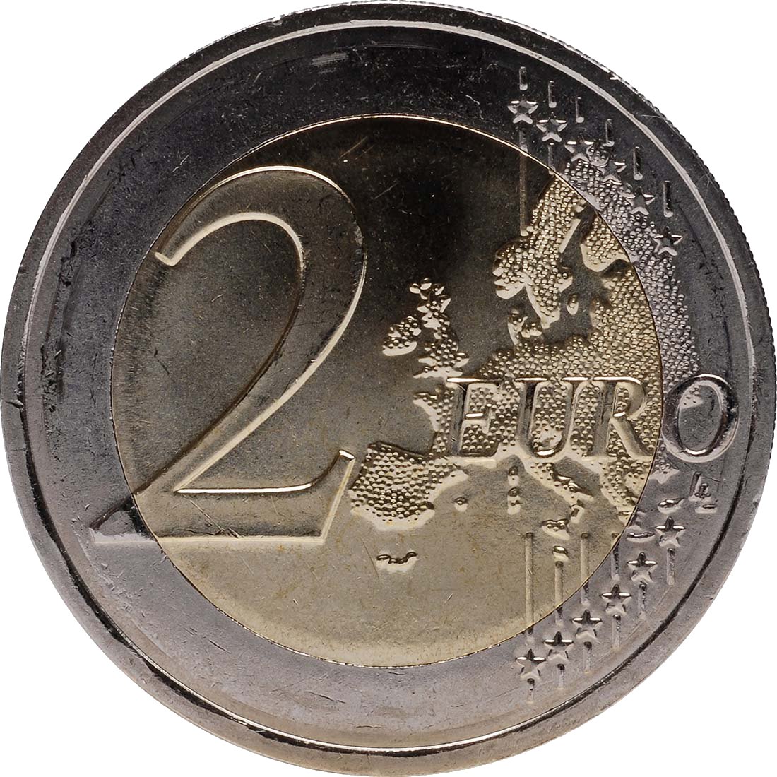 Франция 2012 – 10 години евробанкноти и евромонети · Възпоменателна монета от 2 евро Аверс