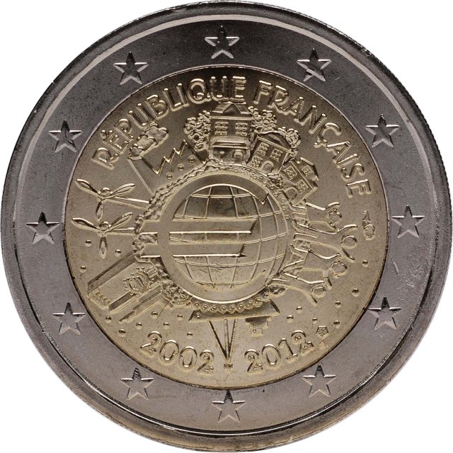 França 2012 – 10 anos do euro em numerário