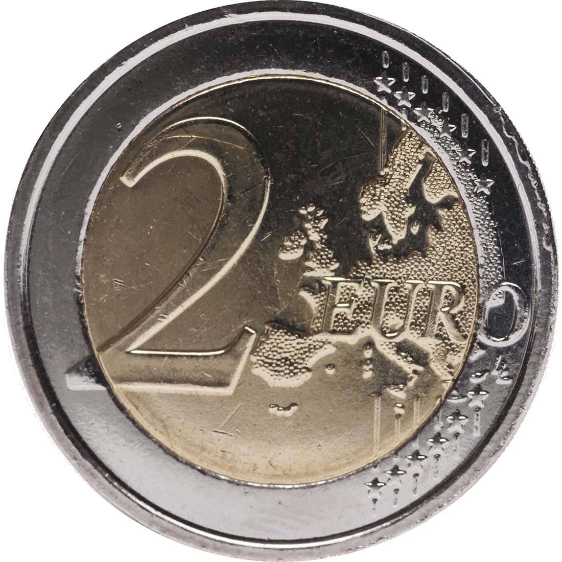 Белгия 2012 – 10 години евро в брой · Възпоменателна монета от 2 евро Аверс