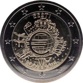 Estônia 2012 – 10 anos de notas e moedas de euro