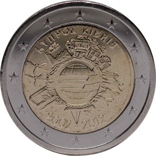 Chypre 2012 – 10 ans de billets et pièces en euros