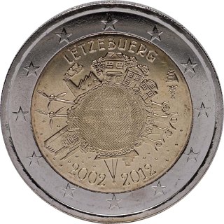 Luxemburg 2012 – 10 ans de monnaie fiduciaire en euros
