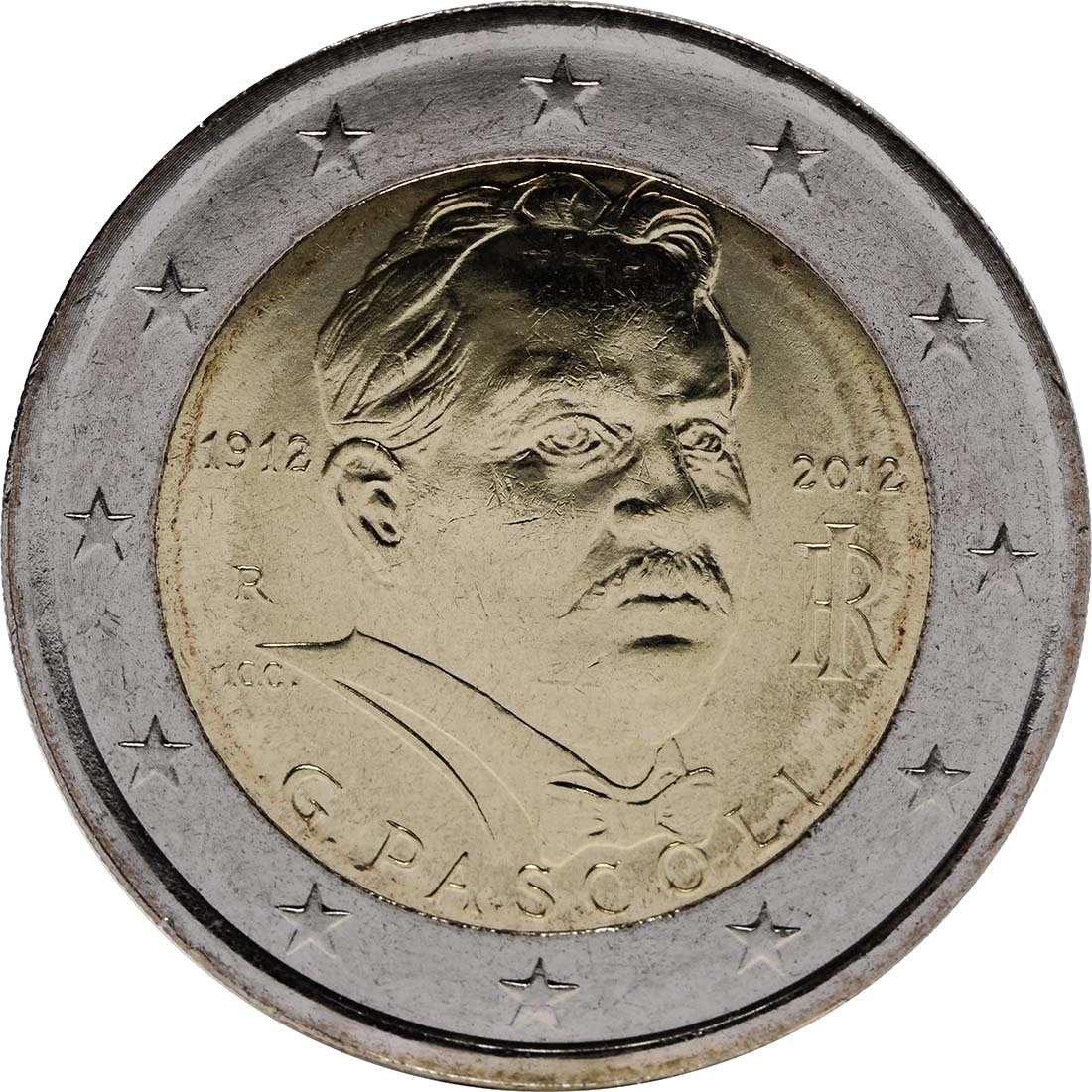 Italie 2012 – 100e anniversaire de la mort de Giovanni Pascoli · Pièce commémorative de 2 euros Revers