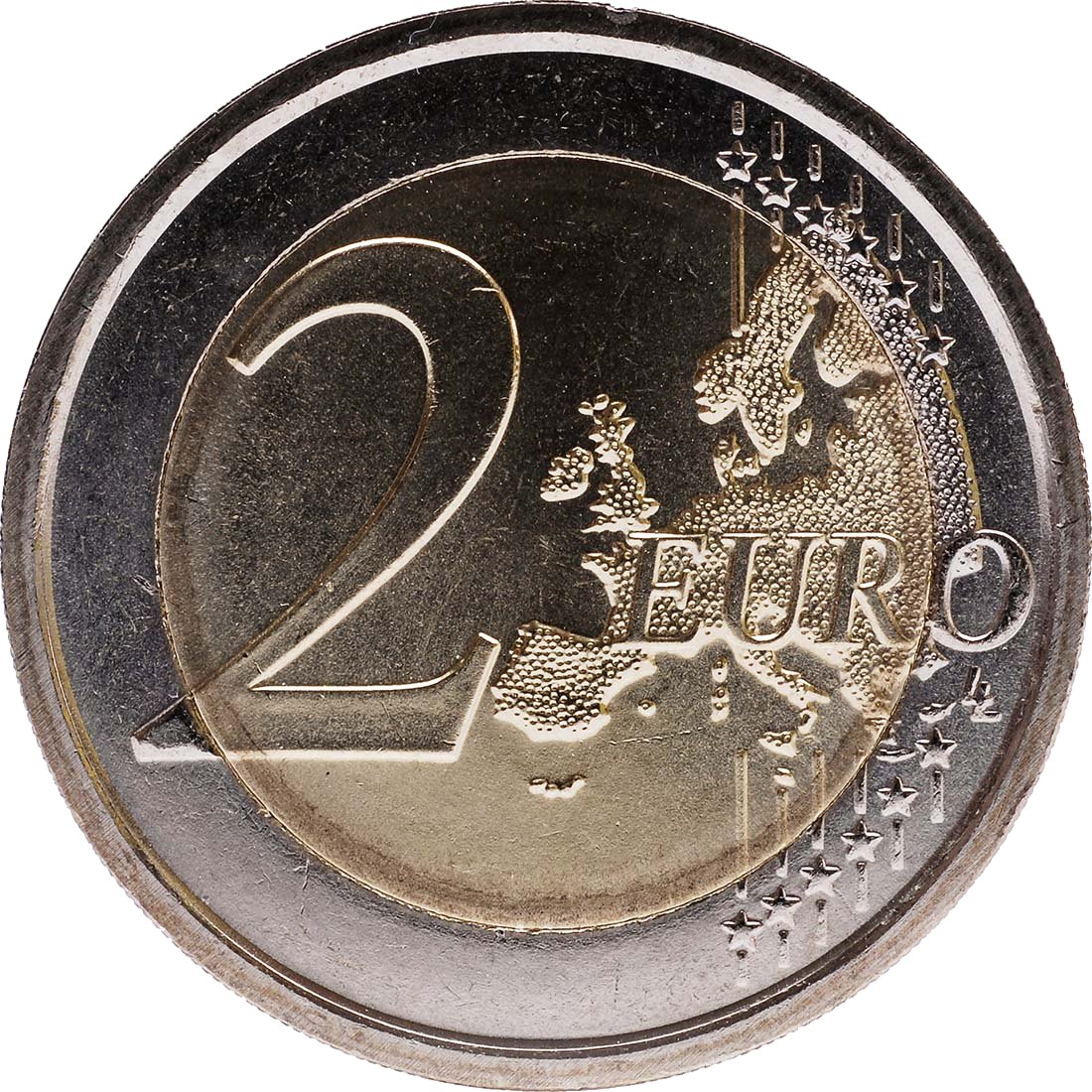 Италия 2012 – 10 години евро в брой · Възпоменателна монета от 2 евро Аверс