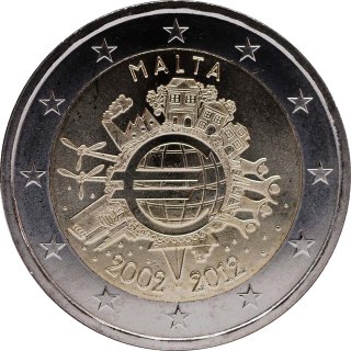 Malte 2012 – 10 ans de billets et pièces en euros