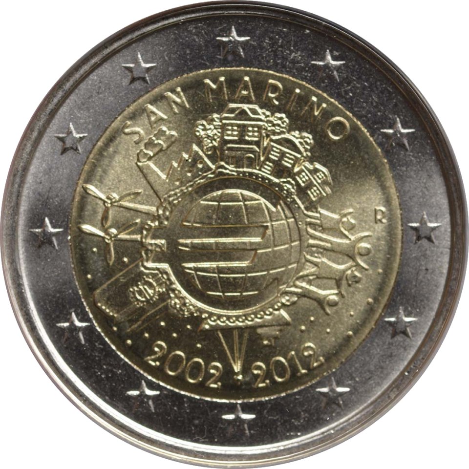 San Marino 2012 10 Jahre Euro-Bargeld – Rückseite