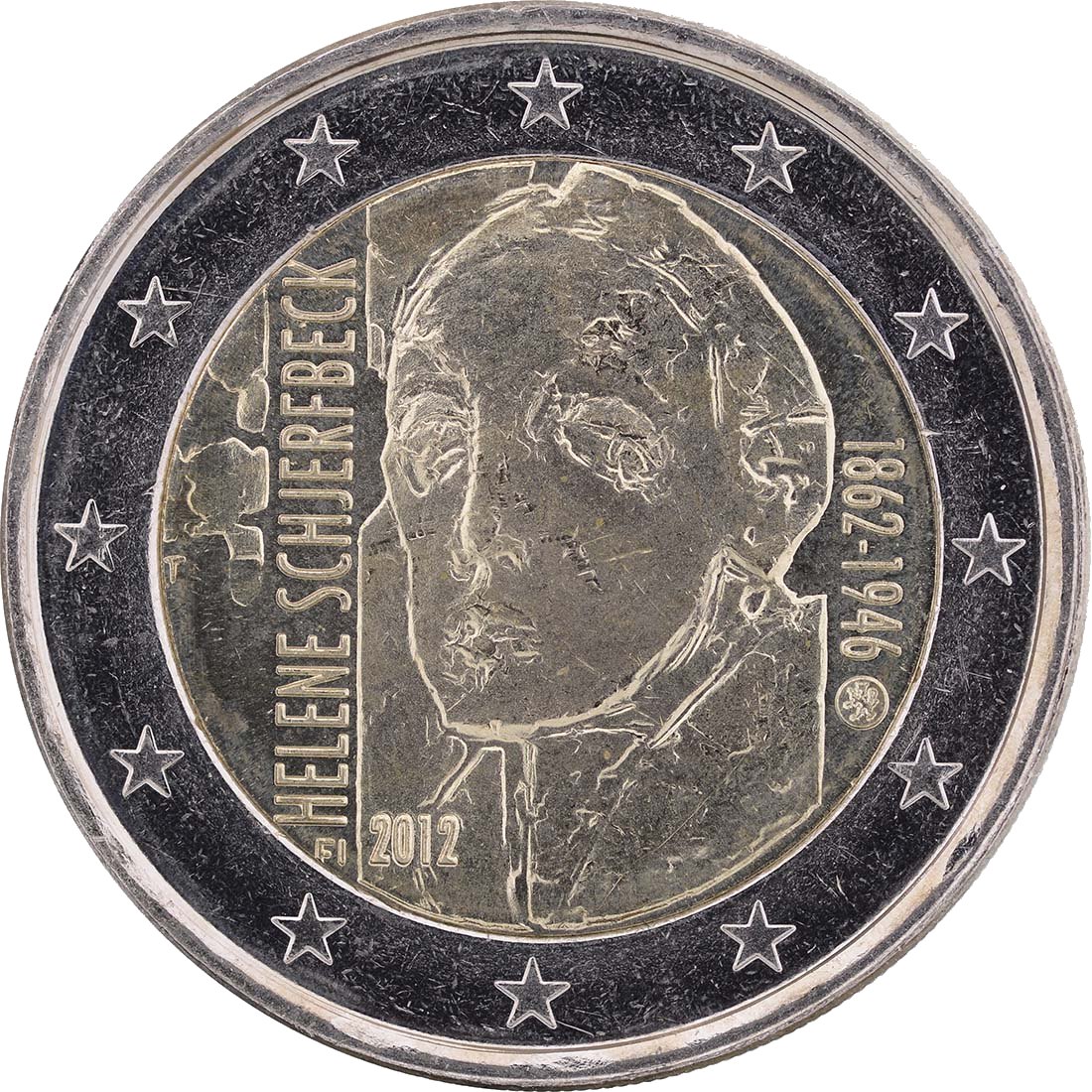Finlande 2012 – 150e anniversaire de Helene Schjerfbeck · Pièce commémorative de 2 euros Revers