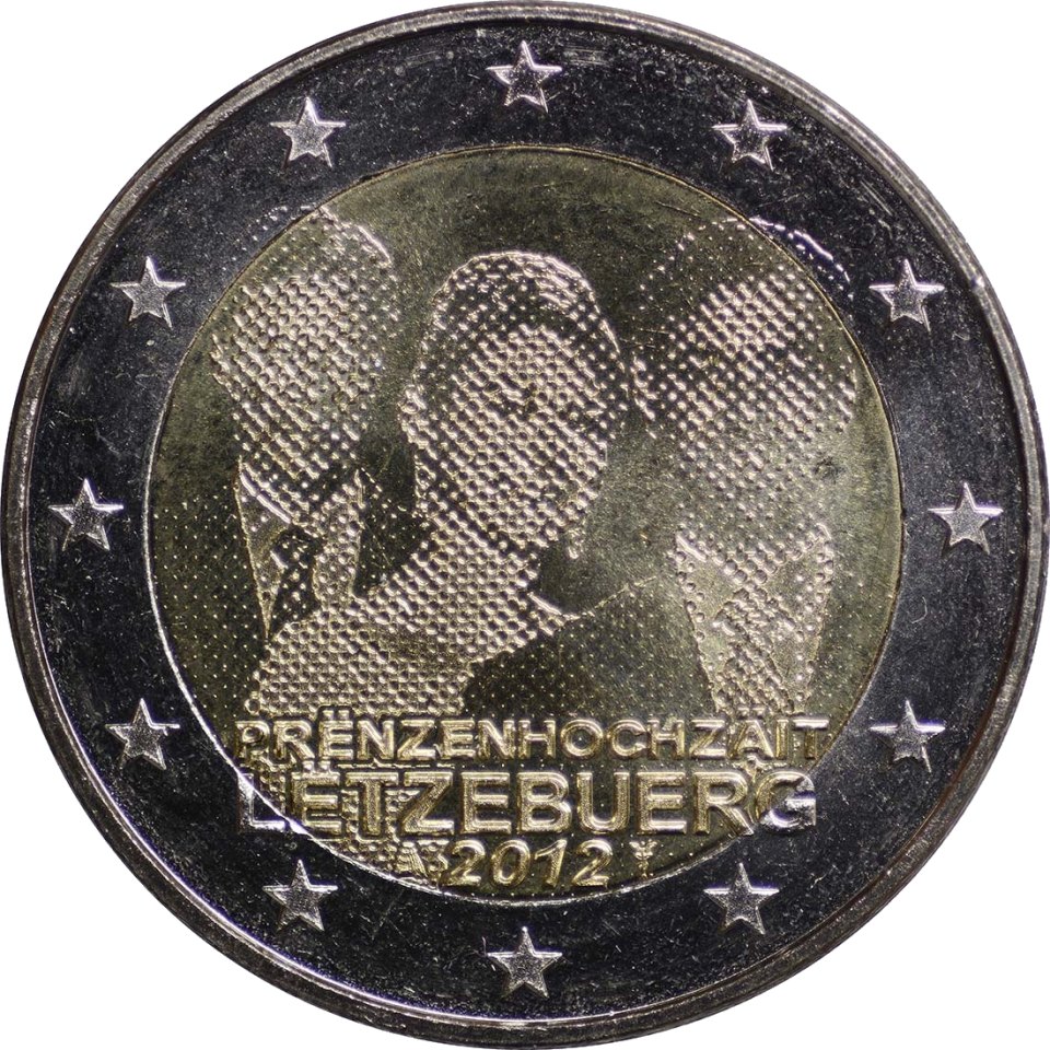 2-Euro-Münze Luxemburg 2012: Hochzeit von Erbgroßherzog Guillaume und Stéphanie