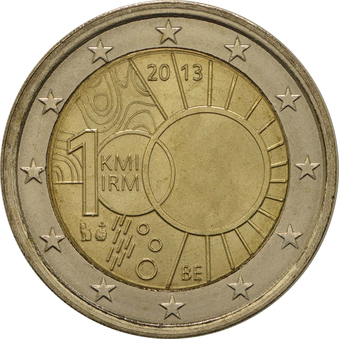 Belgique 2013 – 100 ans de l’Institut royal météorologique · Pièce commémorative de 2 euros Revers