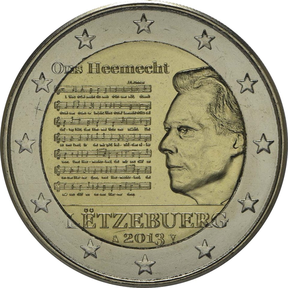 Luxemburg 2013 Die Nationalhymne – Rückseite