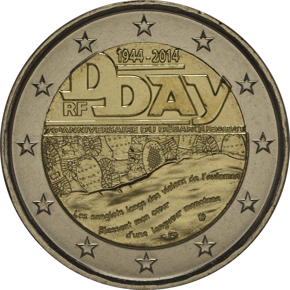 Frankreich 2014 70. Jahrestag "D-day" – Rückseite