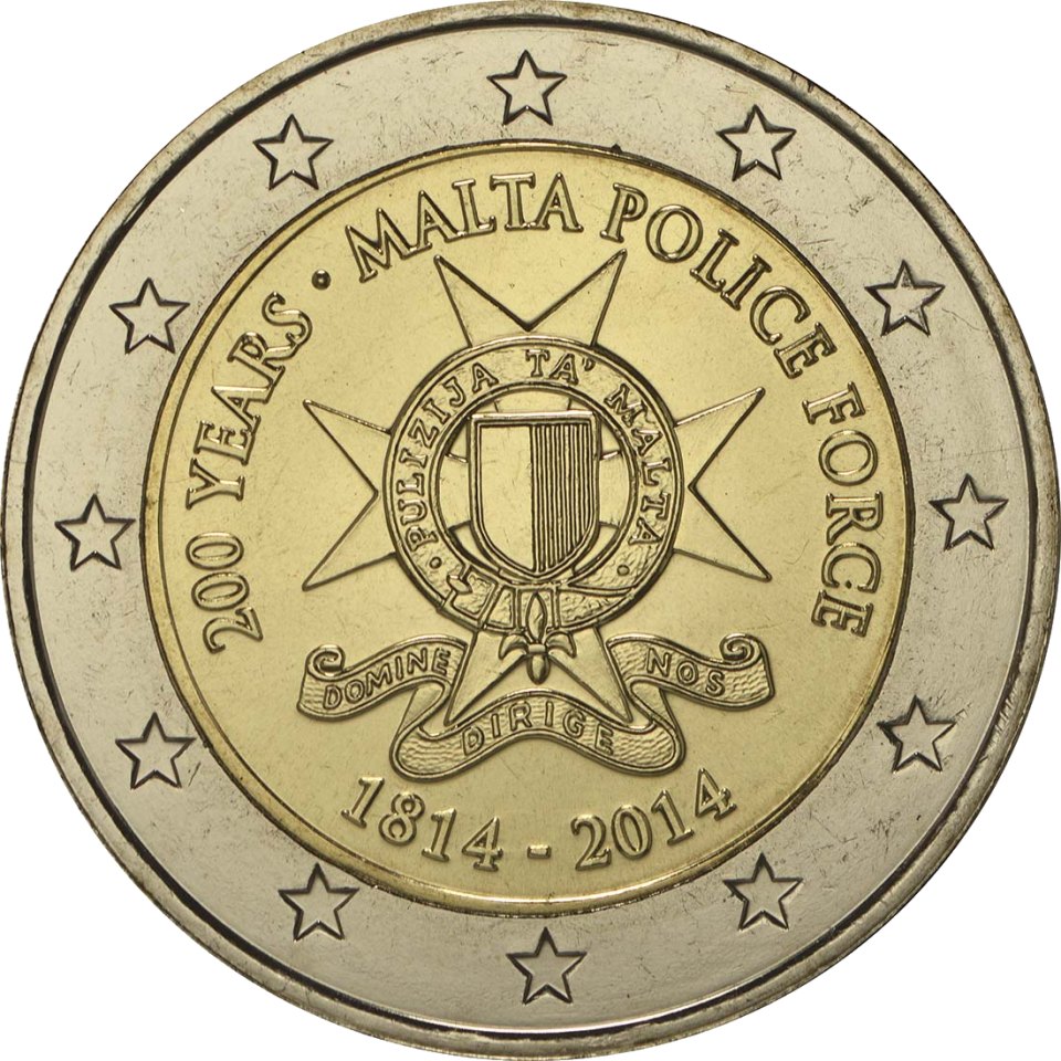 2-Euro-Münze Malta 2014: 200 Jahre Polizei auf Malta
