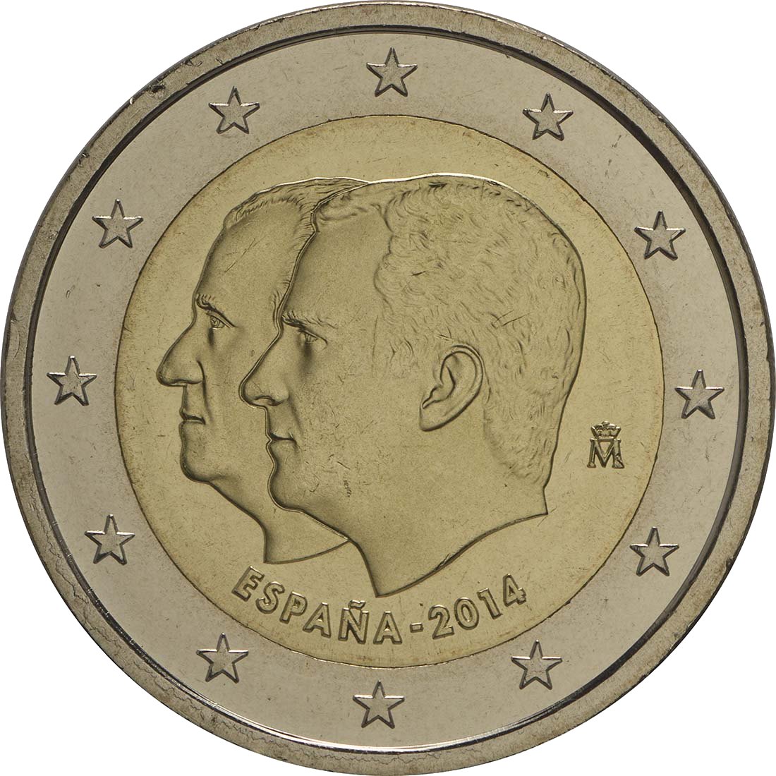 Espagne 2014 – Double portrait Felipe VI - Juan Carlos · Pièce commémorative de 2 euros Revers