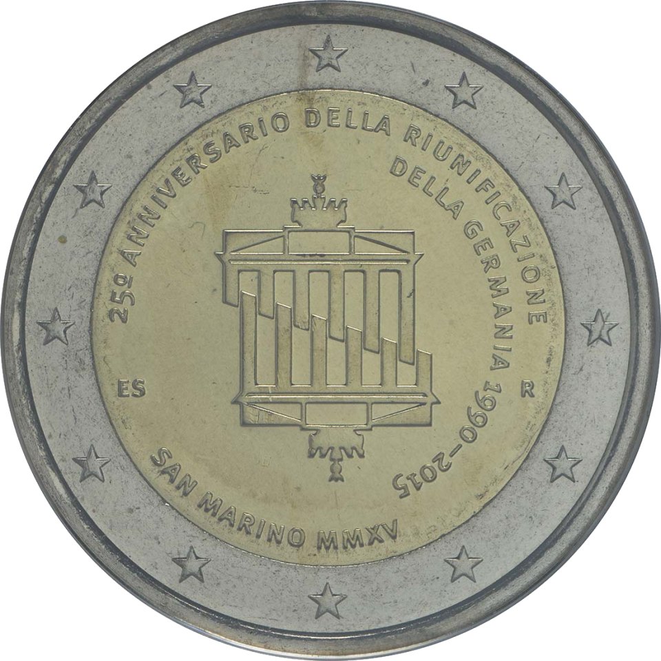 San Marino 2015 25. Jahrestag der Deutschen Einheit – Rückseite