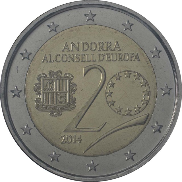 Andorra 2014 – 20° anniversario dell'adesione di Andorra al Consiglio d'Europa