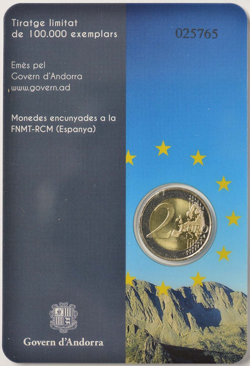 Andorra 2014 20 Jahre Mitgliedschaft von Andorra im Europarat – Zertifikat