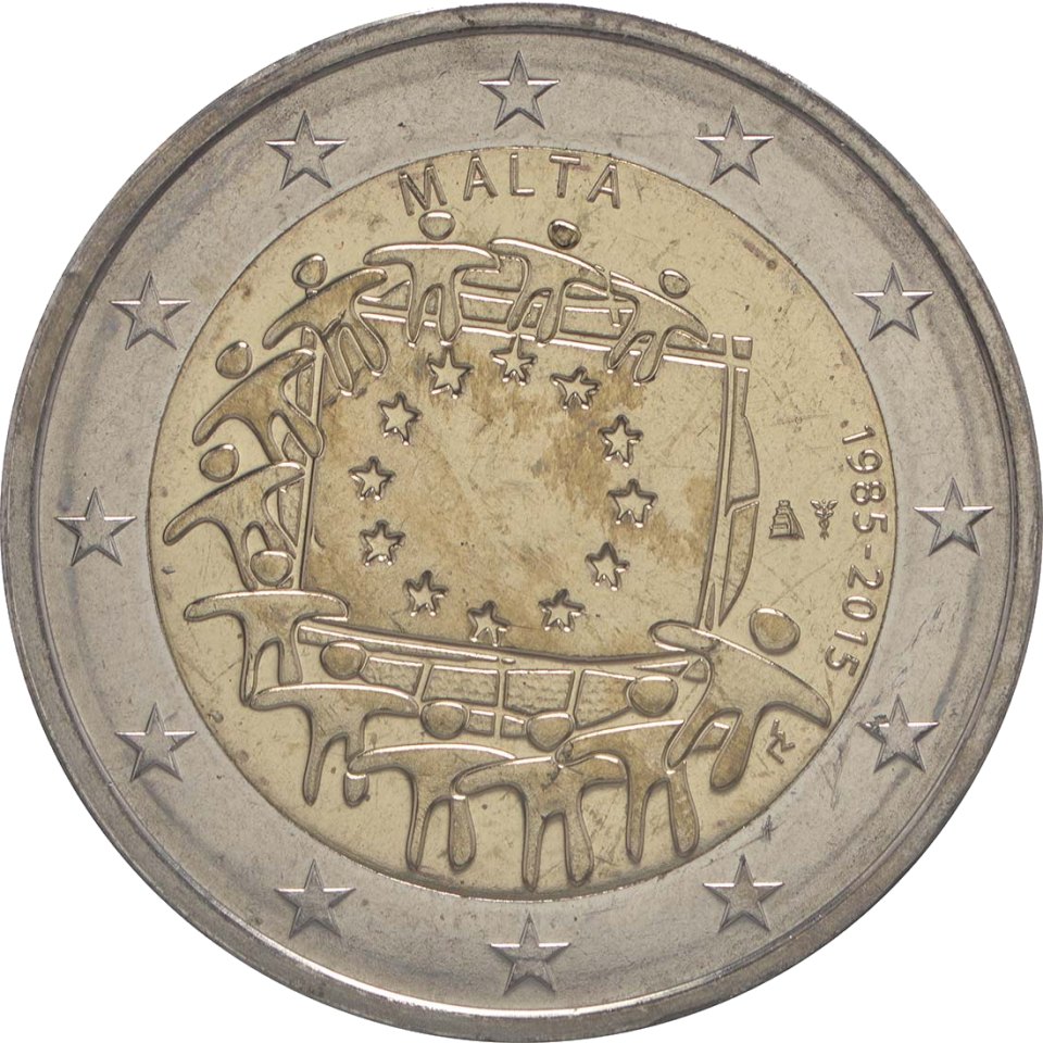 2-Euro-Münze Malta 2015: 30 Jahre Europaflagge