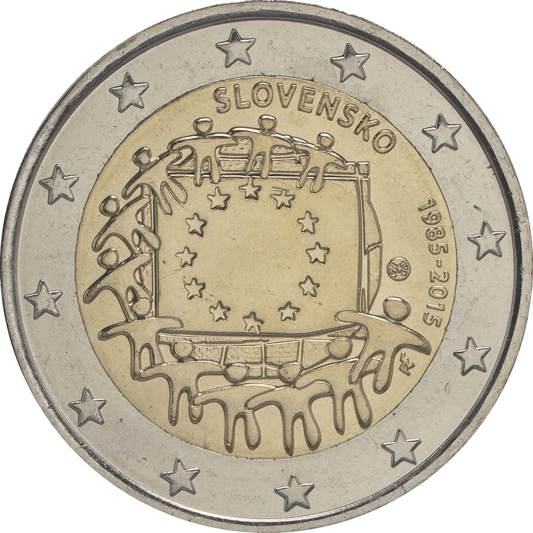 Slovakia 2015 – 30 years of the EU flag · 2 Euro commemorative coin Reverse