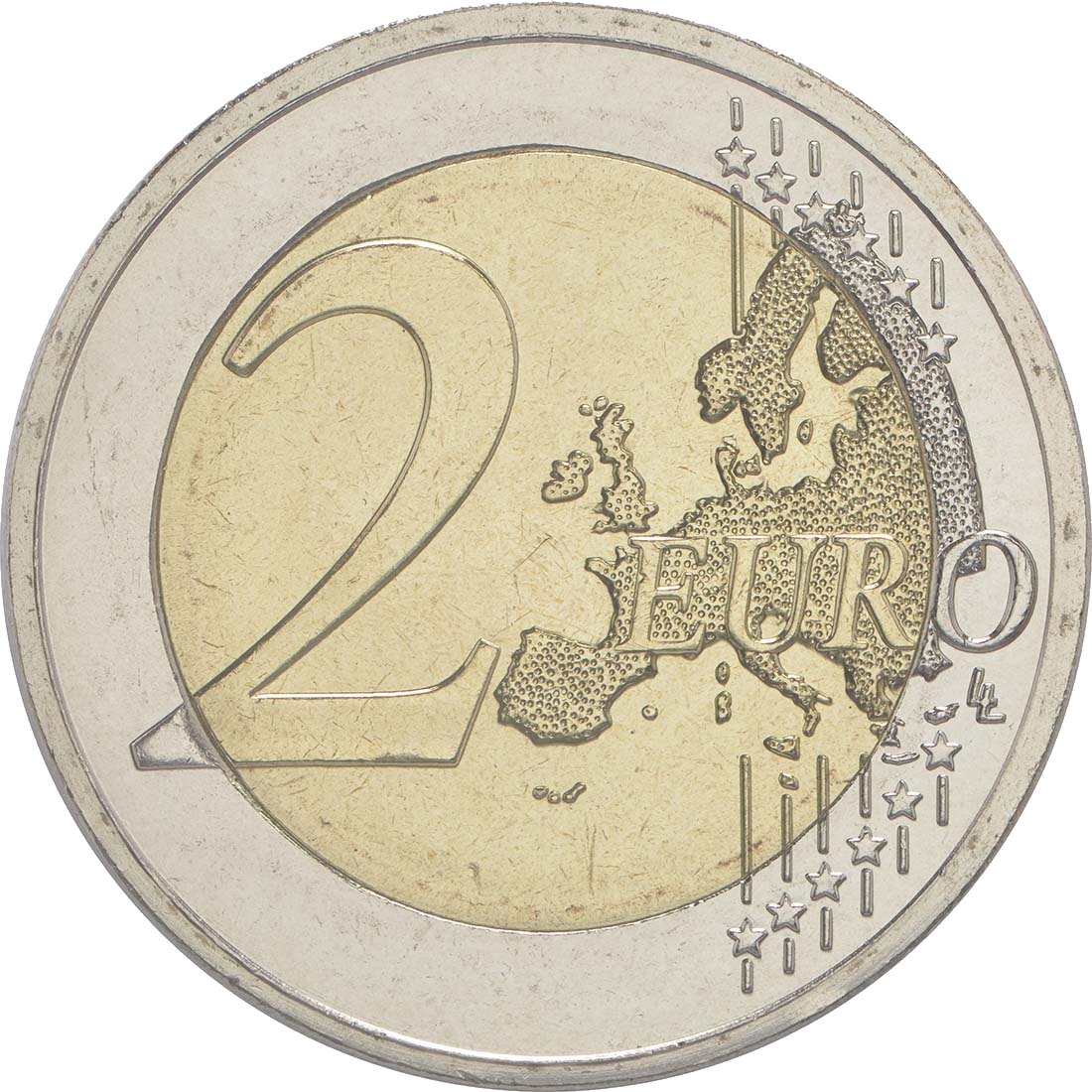 Гърция 2015 – 30 години знаме на ЕС · Възпоменателна монета от 2 евро Аверс