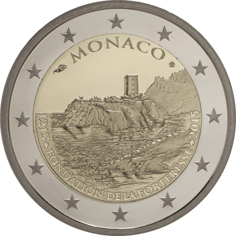 Monaco 2015 800. Jahrestag der Grundsteinlegung der ersten Befestigung auf d. Felsen – Rückseite