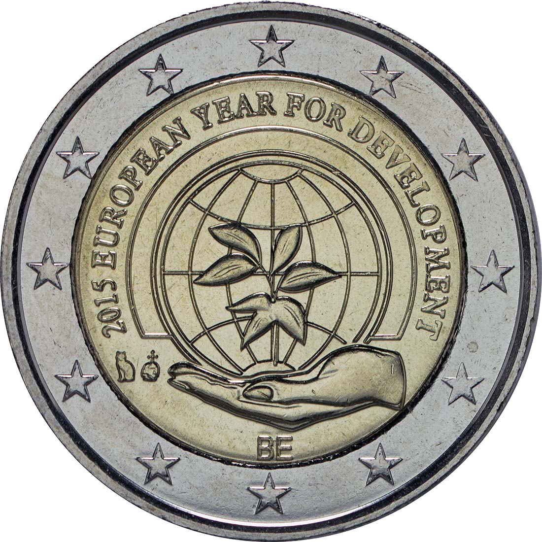 Белгия 2015 – Европейска година за развитие · Възпоменателна монета от 2 евро Реверс