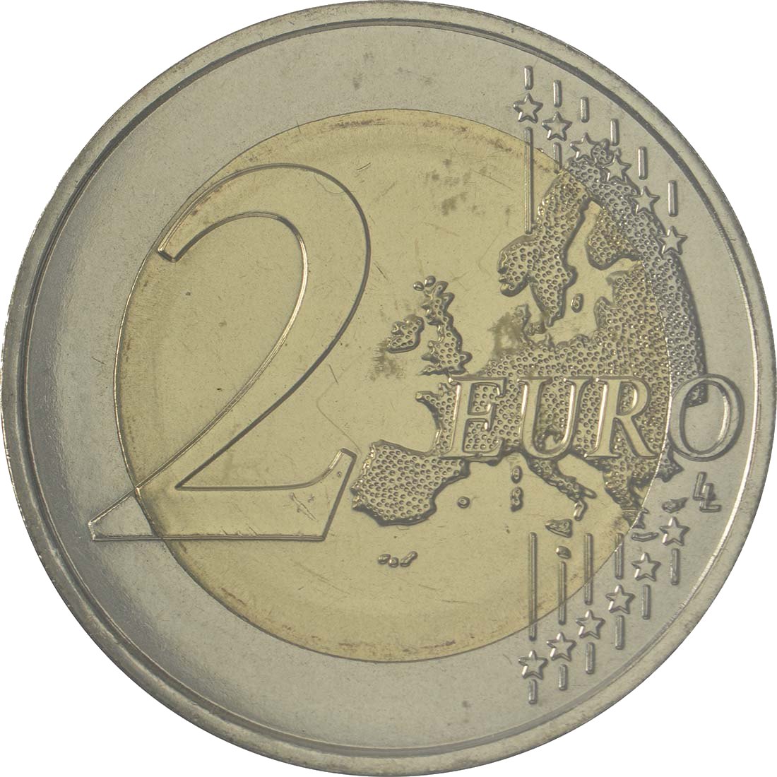 Andorra 2015 – 30 rokov plnoletosti od 18 rokov · Pamätná minca 2 € Lícna strana