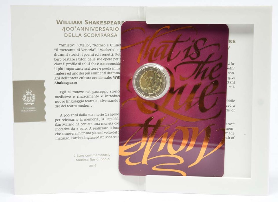 San Marino 2016 400. Todestag v. William Shakespeare – Übersicht