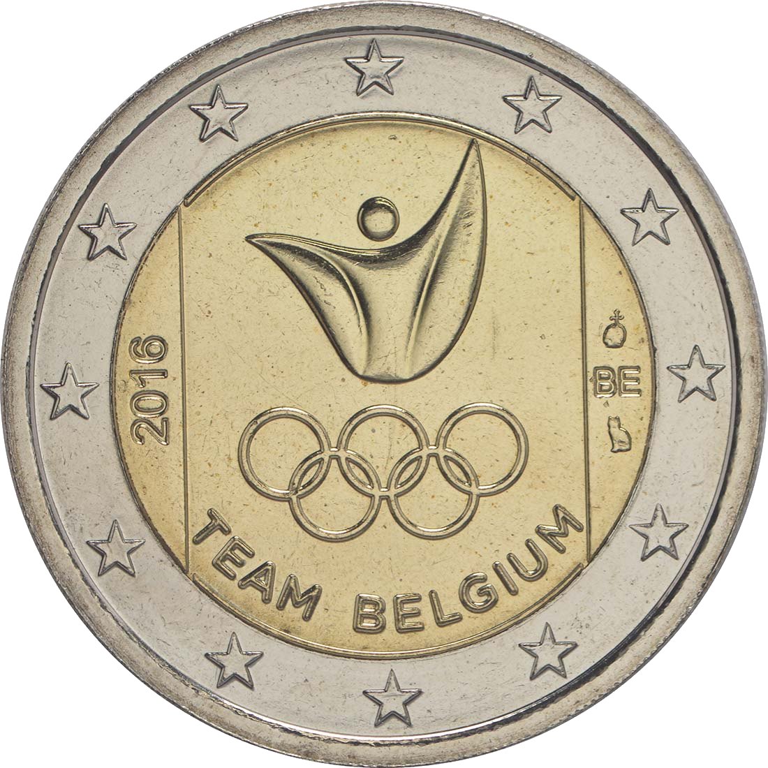 Belgique 2016 – Jeux olympiques d'été de 2016 à Rio de Janeiro · Pièce commémorative de 2 euros Revers