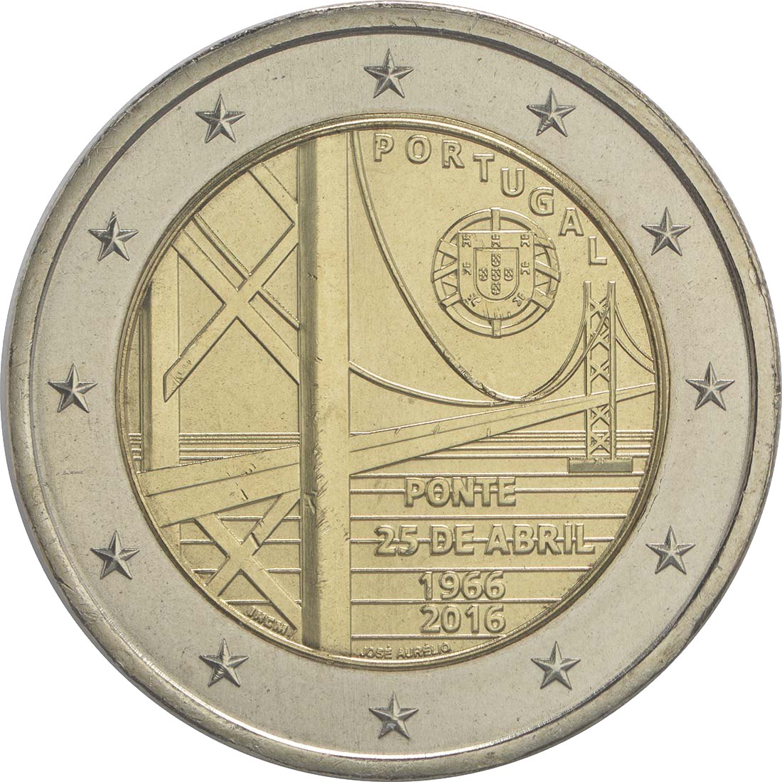 Portugal 2016 – 50 jaar Ponte 25 de Abril · 2-euroherdenkingsmunt Keerzijde