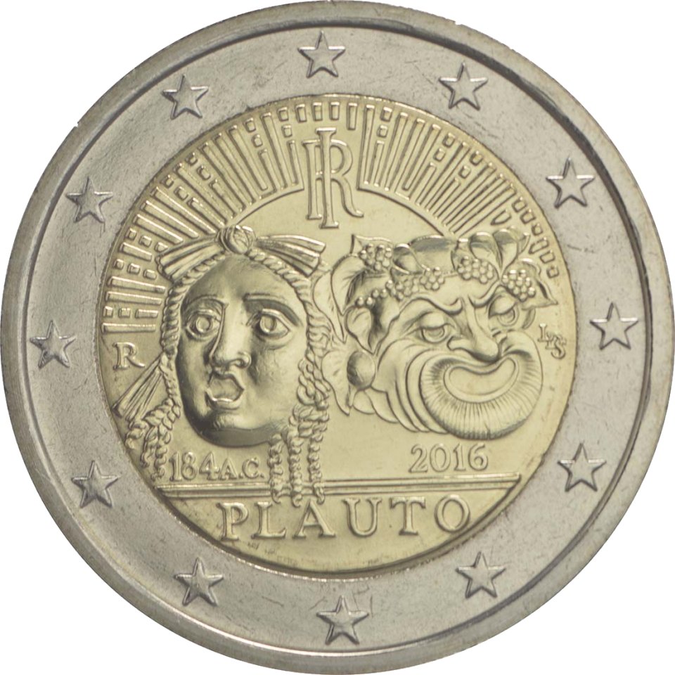 2-Euro-Münze Italien 2016: 2200. Todestag von Tito Maccio Plauto