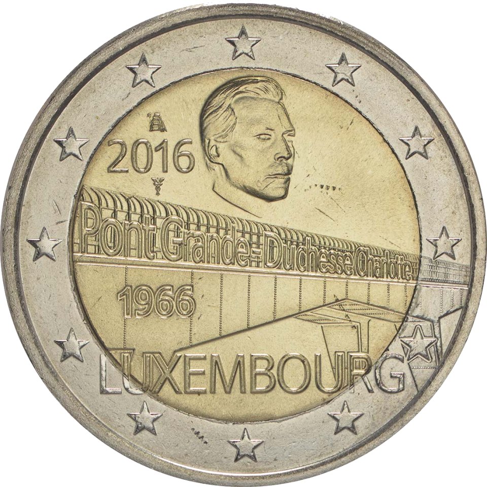 Luxemburg 2016 50 Jahre Großherzogin-Charlotte-Brücke – Rückseite