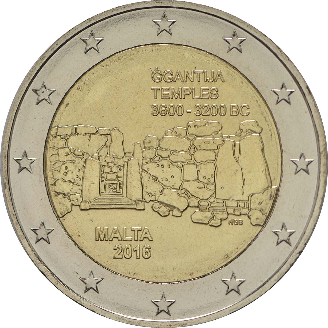 Malta 2016 Serie: Prähistorische Stätten Ġgantija-Tempel – Rückseite