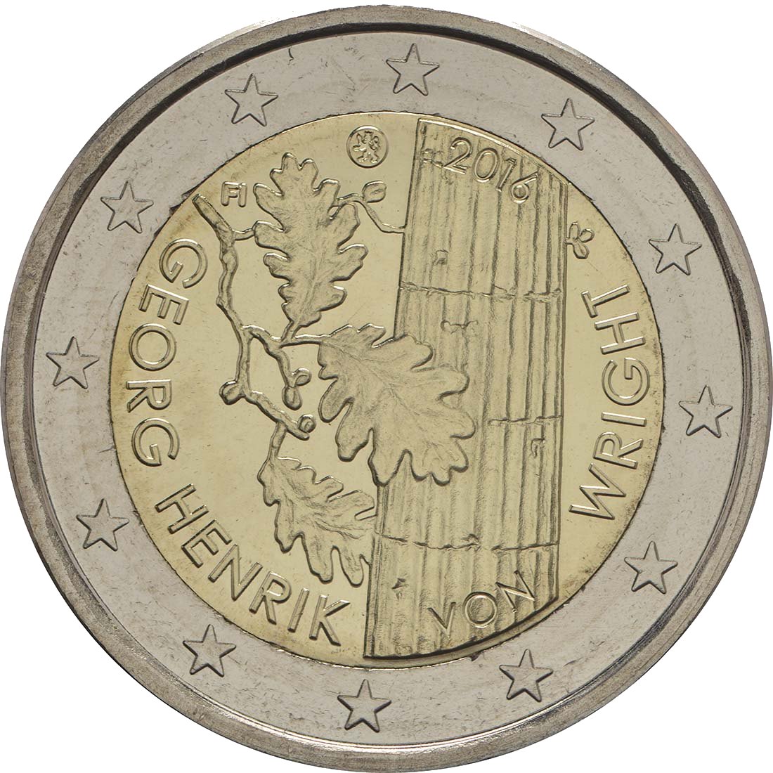 Финландия 2016 – 100-годишнина от рождението на Georg Henrik von Wright · Възпоменателна монета от 2 евро Реверс