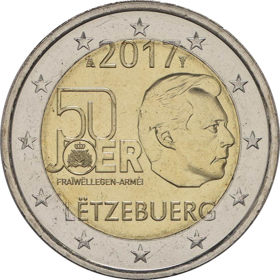 Luxemburg 2017 50 Jahre Freiwilligenarmee in Luxemburg – Rückseite