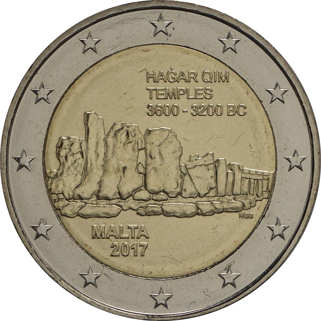 Malta 2017 Serie: Prähistorische Stätten Ħaġar Qim – Rückseite