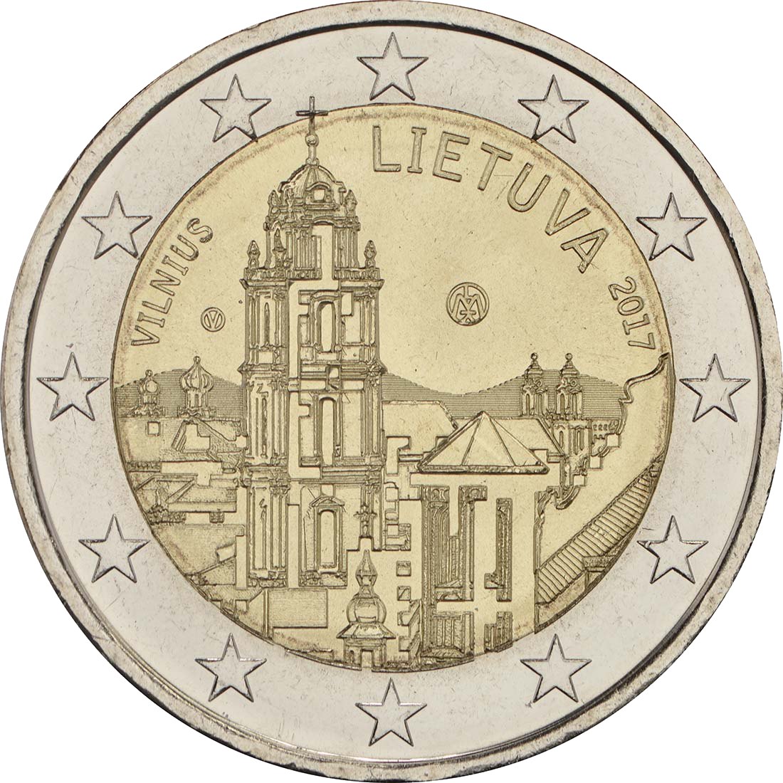 Lietuva 2017 – Vilnius – kultūros ir meno sostinė · 2 eurų proginė moneta Reversas