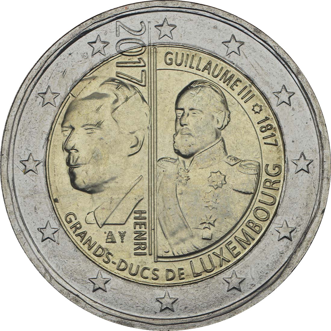 Luxemburg 2017 200. Geburtstag des Großherzogs Wilhelm III – Rückseite